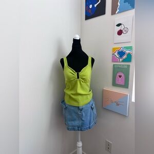 Lime Green Cutout Knit Tank – Cable & Gauge Petites (PM)